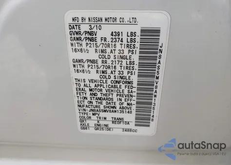 2010 Nissan Rogue S from USA, damaged, VIN JN8AS5MV8AW135148